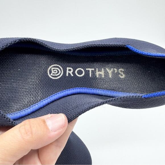 Rothy's The Point Womens Textile Pointed Toe Ballet Flats Slip On Shoes Navy 7.5 - Picture 13 of 14
